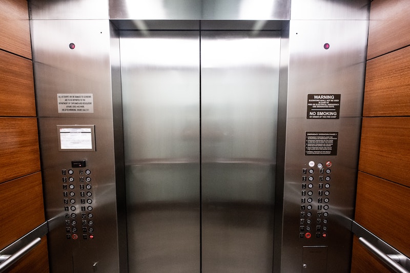 Elevator doors from the inside